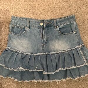 blue jean mini skirt